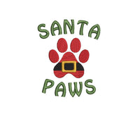 Santa Paws Dog Machine Embroidery Design, 2 Sizes, Dog Bandana Embroidery, Dog Christmas Embroidery Design