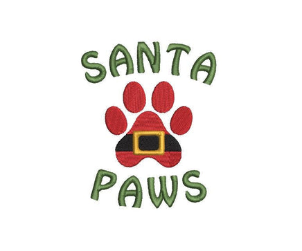 Santa Paws Dog Machine Embroidery Design, 2 Sizes, Dog Bandana Embroidery, Dog Christmas Embroidery Design