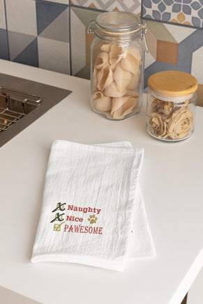 Naughty Nice Pawesome Dog Embroidery Design, Christmas Bandana (Digital Download)