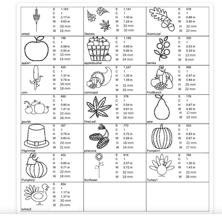 Bundle of Thanksgiving Machine Embroidery Design, 19 designs - sproutembroiderydesigns