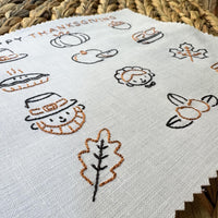 Bundle of Thanksgiving Machine Embroidery Design, 13 designs, Quick Embroidery Design, Pumpkin, Turkey, Pie, Leaves, 4x4 hoop