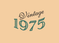 Vintage 1975 Machine Embroidery Design, 50th birthday embroidery design - sproutembroiderydesigns