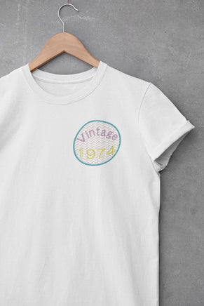 1974 Seal Machine Embroidery Design, 50th Birthday embroidery design, 4x4 and 5x7 hoops, year embroidery