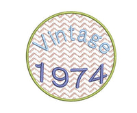 1974 Seal Machine Embroidery Design, 50th Birthday embroidery design, 4x4 and 5x7 hoops, year embroidery