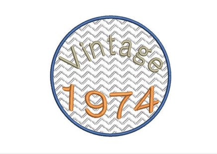 1974 Seal Machine Embroidery Design, 50th Birthday embroidery design, 4x4 and 5x7 hoops, year embroidery