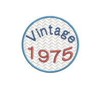 1975 Seal Machine Embroidery Design, 50th Birthday embroidery design, 4x4 and 5x7 hoops, year embroidery