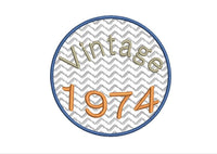 1974 Seal Machine Embroidery Design, 50th Birthday embroidery design, 4x4 and 5x7 hoops, year embroidery