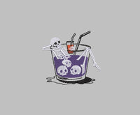 Drink Skeleton Machine Embroidery Design, halloween embroidery design - Skeleton embroidery design - drink embroidery design,