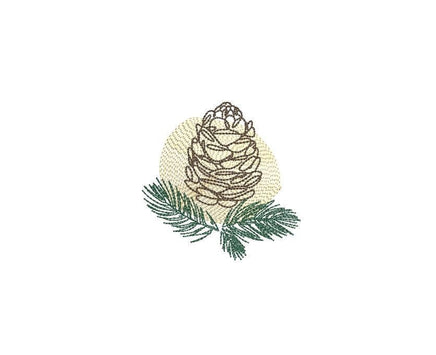 Pine Cone Christmas Machine Embroidery Design, 4x4 hoop