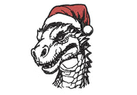 Christmas Dinosaur  Machine Embroidery Design - sproutembroiderydesigns