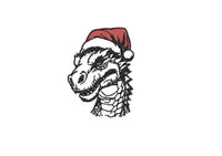 Christmas Dinosaur Machine Embroidery Design, Santa T-rex Dinosaur Embroidery Design