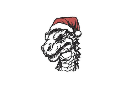 Christmas Dinosaur Machine Embroidery Design, Santa T-rex Dinosaur Embroidery Design
