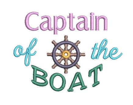 Captain of the Boat Hat Machine Embroidery Design, Hat embroidery design - sproutembroiderydesigns