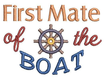 First Mate of the Boat Hat Machine Embroidery Design, Hat embroidery design