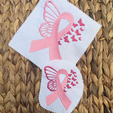 Butterfly Angel Cancer Ribbon Machine Embroidery Design, Breast Cancer Embroidery Design - sproutembroiderydesigns