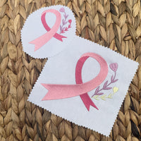 Flower Cancer Ribbon Machine Embroidery Design, Breast Cancer Embroidery Design - sproutembroiderydesigns