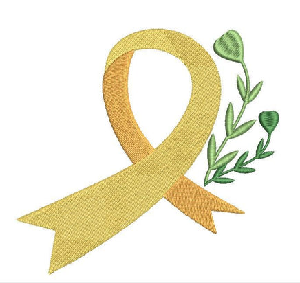 Flower Cancer Ribbon Machine Embroidery Design, Breast Cancer Embroidery Design - sproutembroiderydesigns