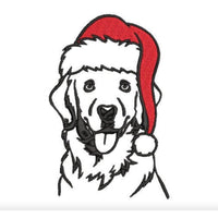 Christmas Golden Retriever Dog Machine Embroidery Design, 2 Sizes, Golden Retriever Embroidery Design