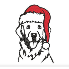 Christmas Golden Retriever Dog Machine Embroidery Design, 2 Sizes, Golden Retriever Embroidery Design - sproutembroiderydesigns