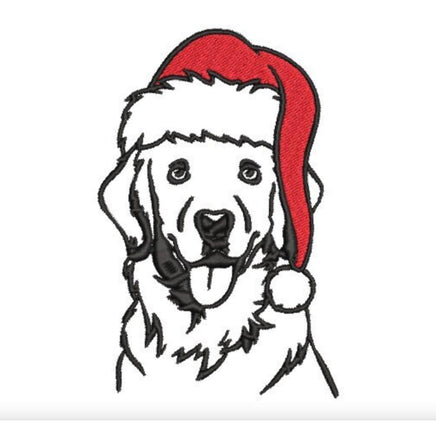 Christmas Golden Retriever Dog Machine Embroidery Design, 2 Sizes, Golden Retriever Embroidery Design
