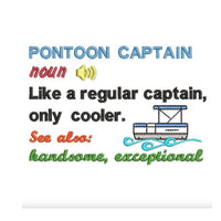 Pontoon Captain Definition Machine Embroidery Design, Boat saying embroidery design