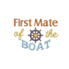 First Mate of the Boat Hat Machine Embroidery Design, Hat embroidery design - sproutembroiderydesigns