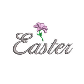 Lily Easter Machine Embroidery Design, Happy easter Script design - sproutembroiderydesigns