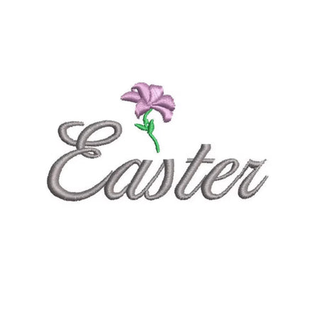 Lily Easter Machine Embroidery Design, Happy easter Script design