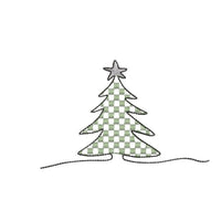 Gingham Christmas Tree Machine Embroidery Design, 2 sizes, 4x4 and 5x7 hoop, PES, DST, VP3, EXP, hus, jef, pcs, shv, vip, csd, xxx - sproutembroiderydesigns