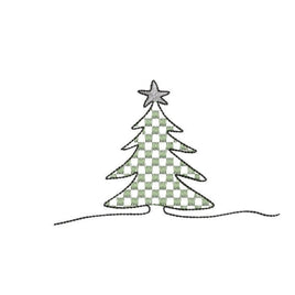 Gingham Christmas Tree Machine Embroidery Design, 2 sizes, 4x4 and 5x7 hoop, PES, DST, VP3, EXP, hus, jef, pcs, shv, vip, csd, xxx - sproutembroiderydesigns