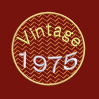1975 Seal Machine Embroidery Design, 50th Birthday embroidery design, 4x4 and 5x7 hoops, year embroidery