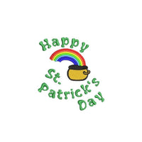 Happy St. Patrick's Day Rainbow Machine Embroidery Design,4x4 Hoop