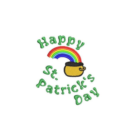 Happy St. Patrick's Day Rainbow Machine Embroidery Design,4x4 Hoop