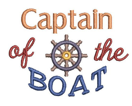 Captain of the Boat Hat Machine Embroidery Design - sproutembroiderydesigns