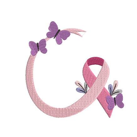 Garden Cancer Ribbon Machine Embroidery Design, Breast Cancer Embroidery Design - sproutembroiderydesigns