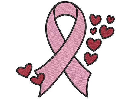 Heart Burst Cancer Ribbon Machine Embroidery Design, Breast Cancer Embroidery Design - sproutembroiderydesigns