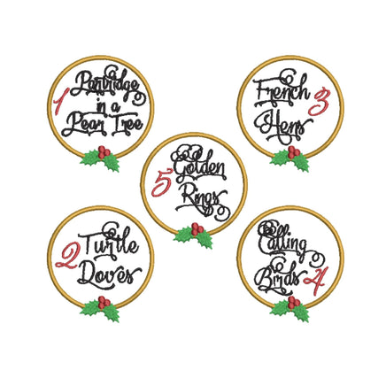 Twelve Days of Christmas Embroidery Design - sproutembroiderydesigns