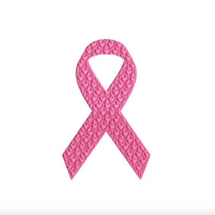 Pink Heart-Filled Embossed Cancer Ribbon Embroidery Machine Embroidery Design, breast cancer embroidery design, heart ribbon