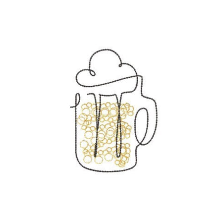 Beer Machine Embroidery Design, Sketch Doodle Beer Embroidery Design, Quick Stitch, PES, DST, VP3, EXP, hus, jef, pcs, shv, vip, csd, xxx