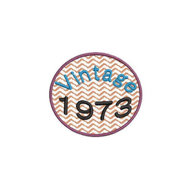 1973 Seal Machine Embroidery Design, 50th Birthday embroidery design, 4x4 and 5x7 hoops, year embroidery