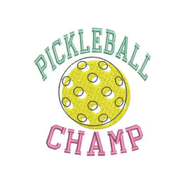 Pickleball Champ Embroidery Machine Design, pickleball embroidery design, 4x4 hoop, Pickle ball towel embroidery - sproutembroiderydesigns