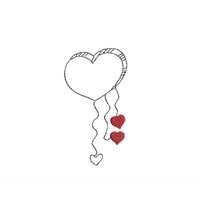 Heart Cloud Dangling Hearts Machine Embroidery Design, Valentine's Day embroidery design