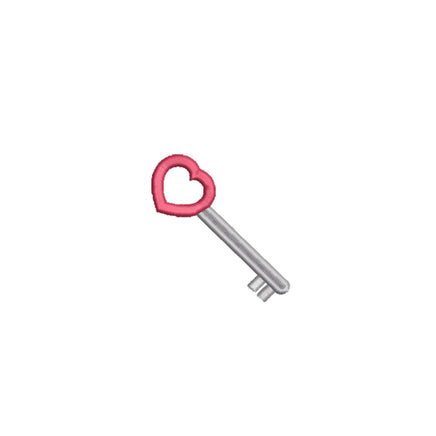 Heart Key Embroidery Machine Embroidery Design, key embroidery design, new home embroidery, valentine embroidery design, 4x4 hoop
