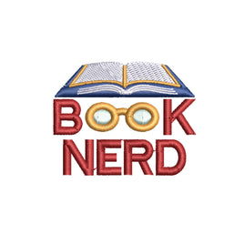 Book Nerd Embroidery Design, Book Club Quick Stitch