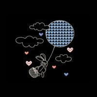 Heart Balloon Easter Bunny Machine Embroidery Design, 2 Sizes, Easter Embroidery Design, 4x4 hoop, 5x7 hoop, quick stitch - sproutembroiderydesigns
