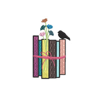 String Tied Stack of Books Machine Embroidery Design, Book Gift Embroidery Design