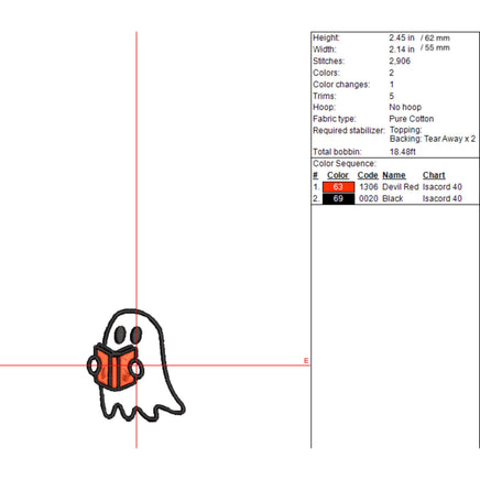 Book Reading Ghost Machine Embroidery Design, Halloween Embroidery Design - sproutembroiderydesigns