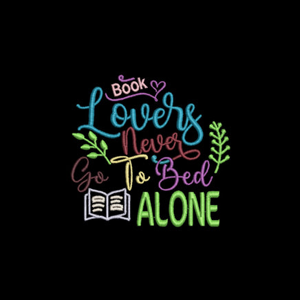 Book Lovers Never Go To Bed Alone Book Embroidery Design, Book Club Quick Stitch - sproutembroiderydesigns