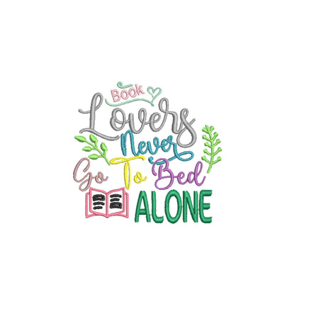 Book Lovers Never Go To Bed Alone Book Embroidery Design, Book Club Quick Stitch - sproutembroiderydesigns