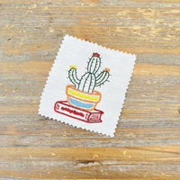 Cactus Book Embroidery Design, Book Club Gift Design - sproutembroiderydesigns